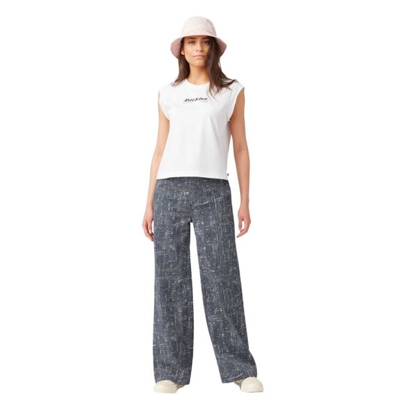 NWT Dickies  Regular Fit Wide Leg Work Pants FP901R2A Rinsed Navy Crosshatch - Picture 1 of 11